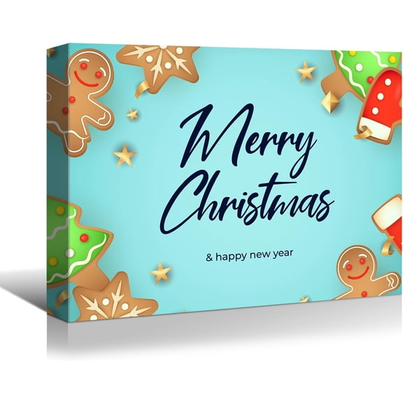 Koesnbre Christmas Gingerbread Canvas Wall Art for Wall Decor - Merry Christmas Paintings Print On Canvas HD Giclee Artwork Ready to Hang 16"x12"(40x30cm)
