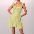thumbnail image 2 of Vestido sin espalda de gasa lisa para mujer - Tirantes finos, ropa de oficina/casual - Tallas S-XL, 2 of 5