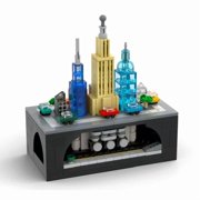 MOC Hand-Crank Town Building Block Train Small Toy Toy Holiday Gift Country Railway (266pcs)