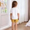 thumbnail image 6 of BLTIBY Girls Boys Casual Shorts Toddler Cotton Shorts Summer Lightweight Elastic Waisted Short Pants Yellow 3-4 Years, 6 of 8