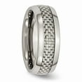 thumbnail image 4 of Titanium Polished With Grey Carbon Fiber Inlay 8mm Band Size: 6; for Adults and Teens; for Women and Men, 4 of 6
