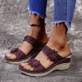 thumbnail image 1 of Zapatillas de cuña para mujer de fondo plano con tacón alto y flores informales retro de verano Wmkox8yii ytu7879, 1 of 9