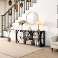 thumbnail image 6 of 3 Storage Console Table, 72.46 Inch. Black Industrial Style For Living Room, Entryway, Hallway. Spacious & Stable Build Entry Long Table With Corridor, Office. Top, 6 of 6