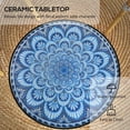 thumbnail image 4 of Outsunny Table de Patio Rond avec Plateau en Mosaïque, Cadre en Acier pour l'Extérieur, 4 of 9