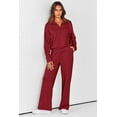 thumbnail image 3 of PRETTYGARDEN Women's 2 Piece Outfits Casual Lapel Half Zip Sweatshirts And Wide Leg Pants Tracksuit Sets, 3 of 8