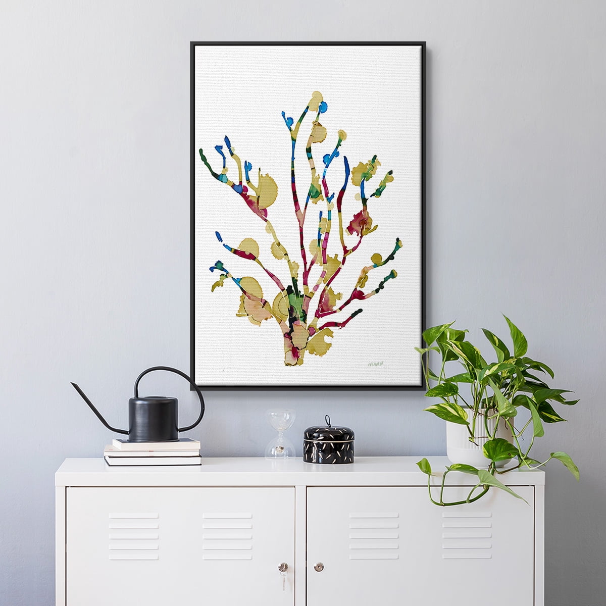 Sea Coral III Framed Premium Gallery Wrapped Canvas - Ready to Hang - 25 x 37 - Black Floating Frame