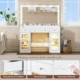 thumbnail image 5 of PUFFCAFE Makeup Vanity Desk with Mirror and Lights,47" White Vanity Table with Power Outlet & RGB Glass Cabinet,Large Dressing Table for Women Bedroom, 5 of 8