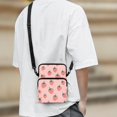 thumbnail image 3 of POLERO Pink Strawberry Print Lightweight Crossbody Purse, Polyester Crossbody Bags with Zipper Mobile Phone Shoulder Bag for Travel Shop, 3 of 7