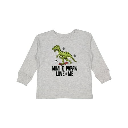 

Inktastic Mimi and Papaw Love Me Grandson Boys Long Sleeve Toddler T-Shirt