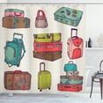 thumbnail image 1 of Ambesonne Hipster Shower Curtain, Colorful Suitcases, 69"Wx84"L, Multicolor, 1 of 3