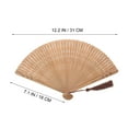 thumbnail image 6 of ACDANC Bamboo Vintage Fan Silk Handheld Foldable Fan Elegant Gift for Women Ladies (Brown), 6 of 7