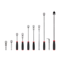 TEKTON 3/8 Inch Drive Non-Quick-Release Comfort Grip Ratchet, L-Handle, and Breaker Bar Set (10-Piece) | SDR99104