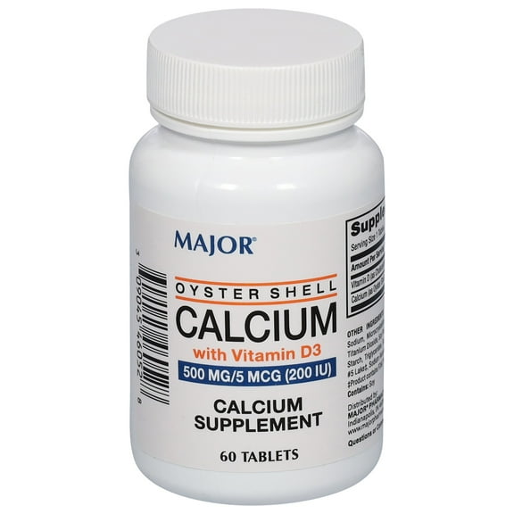 Oyster Shell Calcium 500 mg With Vitamin D 200 IU (Pack of 3)