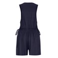 thumbnail image 4 of Lovskoo 2025 Shorts Overalls for Women Sleeveless Adjustable Strap Short Rompers Jumpsuit with Pockets Navy S, 4 of 6