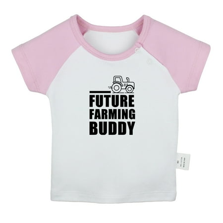 

Future Farming Buddy Funny T shirt For Baby Newborn Babies T-shirts Infant Tops 0-24M Kids Graphic Tees Clothing (Short Pink Raglan T-shirt 6-12 Months)