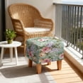 thumbnail image 2 of TSOVTHRID Vintage Peony Flower Print Ottoman Cover Square Slipcovers, Stretch Footrest Stool Cover for Ottoman Square, Soft Foot Stool Covers Protector with Nonslip Elastic Bottom, 2 of 7
