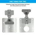 thumbnail image 4 of Uxcell Hinges Repair Plate, 4pcs Stainless Steel Square Cabinet Door Hinge Repair Kit for Wooden Cupboard,Silver Tone, 4 of 6