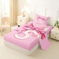 thumbnail image 2 of Erosebridal Girly Cute Pink Bows Twin Sheet Sets,Cartoon Letter S Print Bedding For Kids 3-Piece, 2 of 6