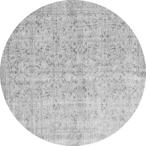 Ahgly Company Indoor Round Abstract Gray Contemporary Area Rugs, 8' Round
