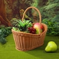 thumbnail image 4 of WRISTBIQUE Woven Crafts Basket Plastic Rattan Egg Collecting Picnickers Family Picnics 1Pack, 4 of 10