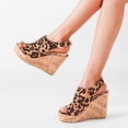 thumbnail image 7 of Summer Savings Clearance 2024! TAGOLD Sandals for Womens Dressy Summer,Sandals Womens, Women Shoes Casual Peep Toe Wedges Super High Heels Buckle Strap Sexy Leopard Sandals, 7 of 7