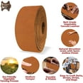 thumbnail image 3 of European Leather Work 5-6 oz. 2-2.4mm Vegetable Tanned Leather Belt Blanks Size: 1/2"x40" - Tobacco Color Shrunken Grain Cowhide Leather Straps/Strips for DIY, Tooling, Engraving, Carving, 3 of 7