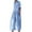 Blue, variant on Baggy Checkered Jumpsuits for Women Cotton Linen Casual Loose Plaid Romper Long Sleeve Button Up Wide Leg Pants