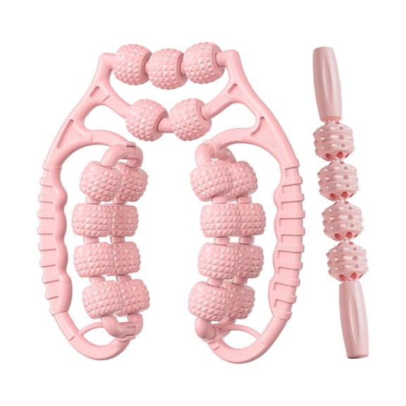 Pitycbo Massage Rollers Back Leg Massagers 21 Wheels 4 Wheels Fitness Versatile Circular Pink
