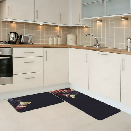 

Kitchen Mats for Floor 2 Piece - Watercolor Bald Eagle Anti Fatigue Mats for Kitchen Floor Kitchen Rugs Non Slip Washable Mat for Home Kitchen Decor