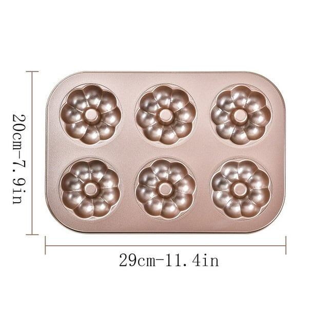 Pisexur Batería de cocina Molde para hornear pasteles de 6 piezas, para hornear donas en el hogar, para hornear en la cocina, molde antiadherente para hornear para la cocina del hogar