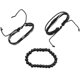 thumbnail image 1 of Pulsera multicapa de cuero trenzado con cuentas de madera negra, 1 of 3