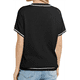 thumbnail image 4 of Tops de Mujer, Camisetas Casuales de Corta A , Suéter de Punto con Cuello Redondo. Negro L, 4 of 10
