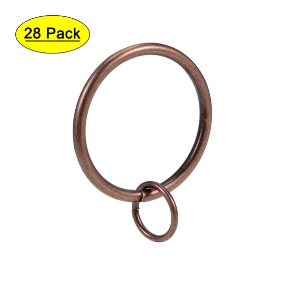 Anillo de cortina Uxcell Metal 1.46 pulgadas Diámetro interior Anillo de drapeado para varillas de cortina Cobre 28 Pcs