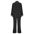 thumbnail image 6 of Xdegoge Suit 2 Piece for Women Business Casaul Outfits Oversized Long Sleeve Lapel Striped Cuff Blazer Jacket High Waist Pleated Dress Pants Wide Leg Trousers Trendy formal Pantsuits Sets Officewear, 6 of 9