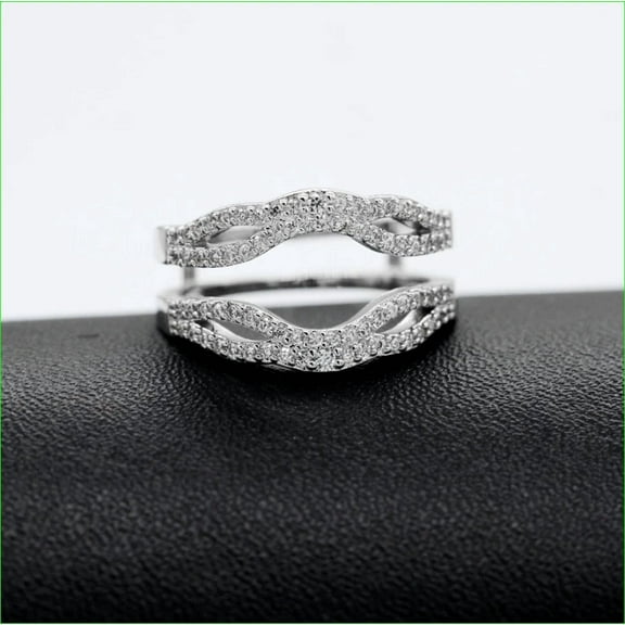 2.00Ct Round Cut Simulated Diamond Beautiful Women's Enhancer Wedding Ring 14K White Gold Plated 925 Sterling Silver