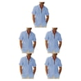 thumbnail image 1 of Minnieouse Camisa de hombre, transpirable, de verano, con botones de repuesto, cuello levantado, Color sólido, camisas de moda para el hogar y la Type2 NO2, 1 of 6