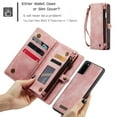 thumbnail image 6 of For Samsung Galaxy S20 Wallet Case,Multi-Functional Retro Leather Purse Flip Cover Zipper Wallet Case with Removable Card Slots Pocket & Detachable Wrist Strap Magnetic Phone Case, Pink, 6 of 9