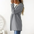 thumbnail image 6 of Jalioing Mid-Lenth Blazer for Women Open Front Lapel Solid Color Long Sleeve Dressy Elegant Long Cardigan (XX-Large, Gray), 6 of 7