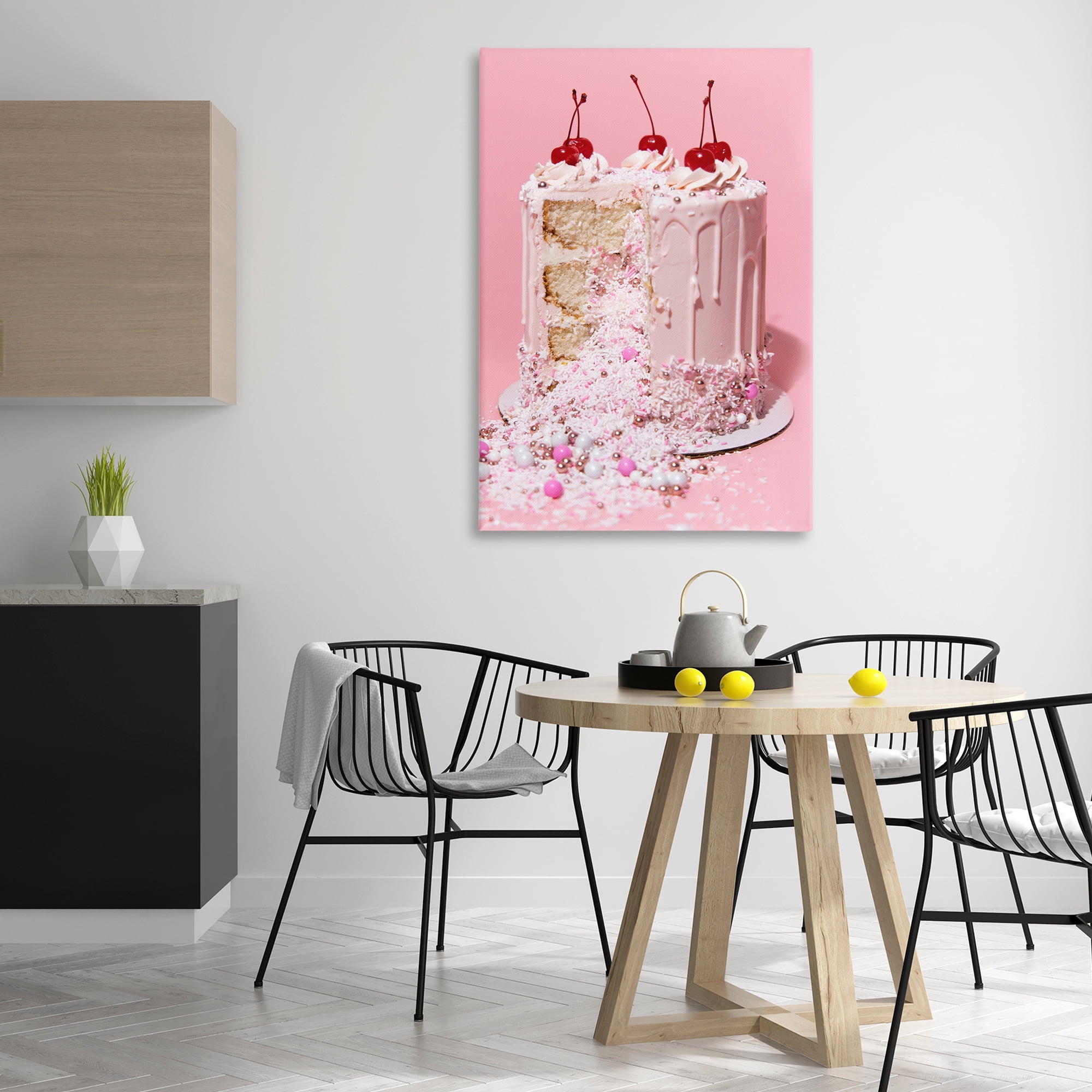 Stupell Industries Glam Gemstone Cake Food & Beverage Painting Gallery Wrapped Canvas Art Print Wall Art, 30 x 45