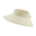 thumbnail image 1 of Visera de paja de ala ancha para mujer - Sombrero de playa plegable con agujero para coleta, UPF 80+, para actividades al aire libre, 1 of 3