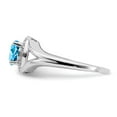 thumbnail image 3 of Sterling Silver Rhodium-plated Diamond & Blue Topaz Ring, 3 of 6