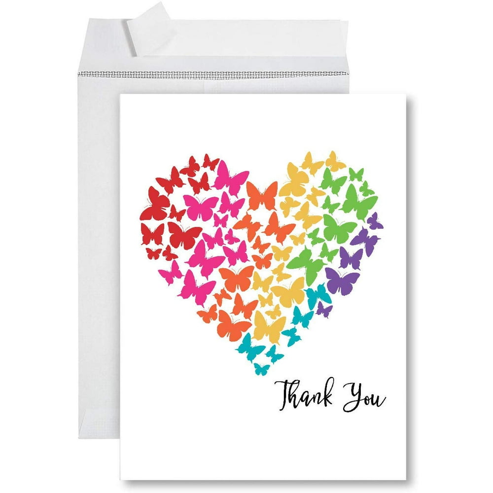Andaz Press Jumbo Thank You Card With Envelope 8.5 x 11 inch, Greeting
