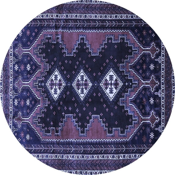 Ahgly Company Indoor Round Persian Blue Traditional Area Rugs, 3' Round