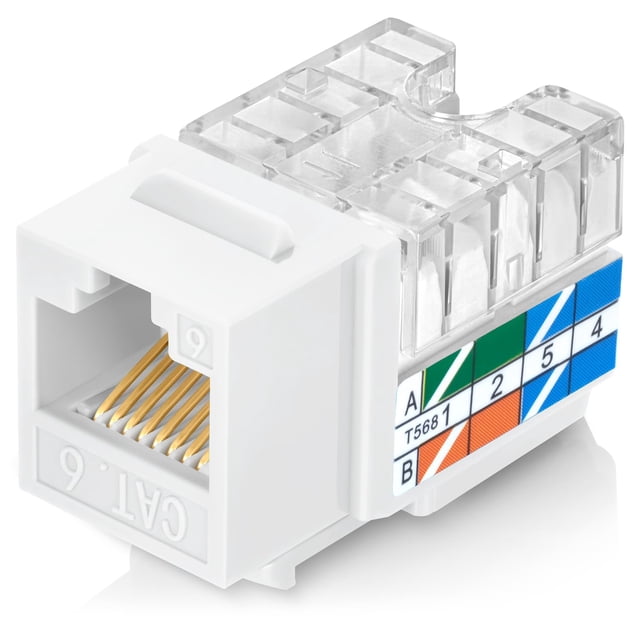 Jack Keystone RJ45 Cat6 Everest Media Solutions, blanco, paquete de 100