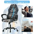 thumbnail image 3 of Dkelincs Gaming Chair Adjustable PU Leather Computer Desk Chair High Back Office Chair with 360° Rolling Wheels & Lumbar Support, Camo, 3 of 7
