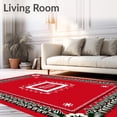 thumbnail image 2 of ODIKA 3'x5' Machine Washable Non-Slip Area Rug, Joyful Hearth Welcoming Entrance Floor Yuletide Celebration High Traffic Rug, Red, 737639, 2 of 7