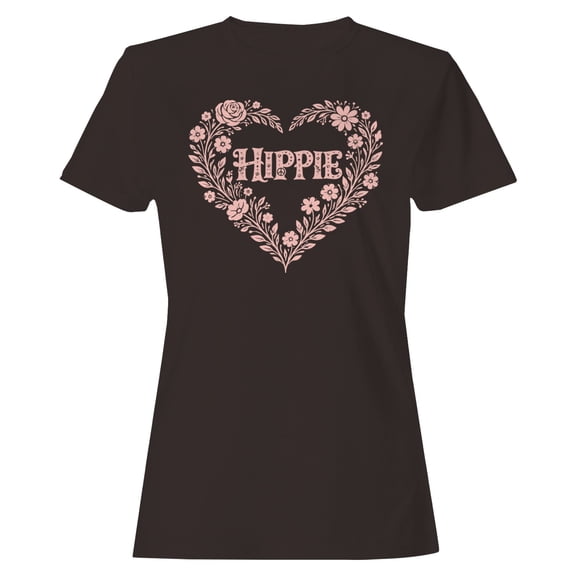 Hippie Floral Women's Dark Chocolate T-shirt