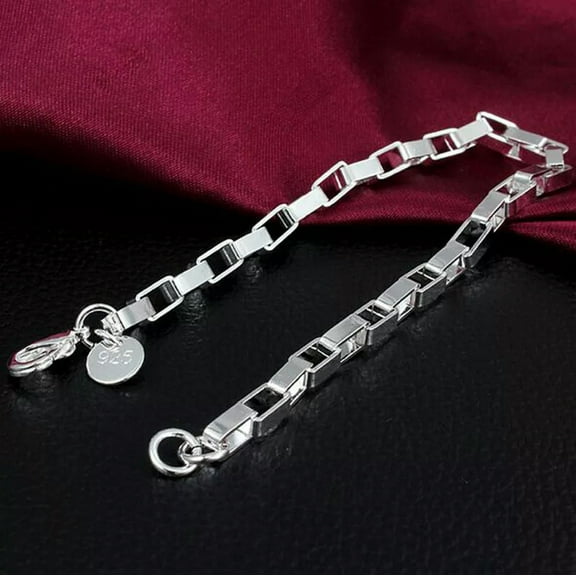 EOEMY Hot New Women'S 925 Solid Sterling Silver Bracelet Fashion Jewelry Gift H203