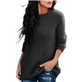 thumbnail image 1 of Moda Mujer O-cuello Camiseta de manga larga Verano Sólido Blusa suelta Tops Fridja  ghj987+4993, 1 of 5