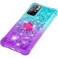 thumbnail image 6 of Clear Case for Xiaomi Redmi Note 11 Pro with Ring Kickstand, Bling Gradient Quicksand Glitter Flowing Liquid Floating Case Cover for Xiaomi Redmi Note 11 Pro/Note Pro+      Bluish Violet, 6 of 7